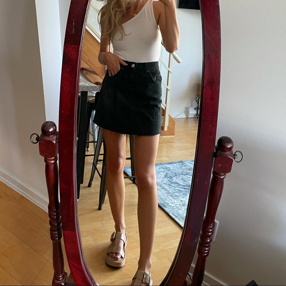 Zara black jean skirt